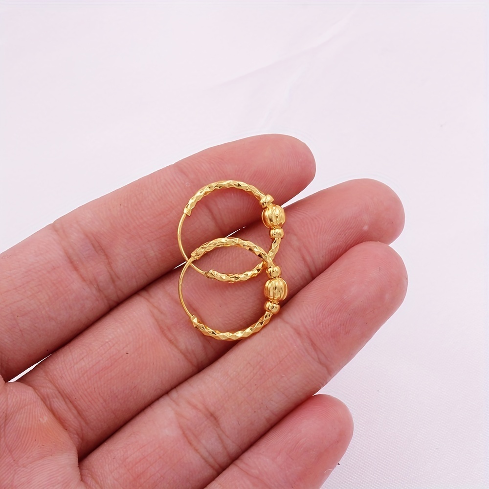 Gold Plated Vintage-Style Creative Tiny Hoop Earrings - Picture 2 of 7